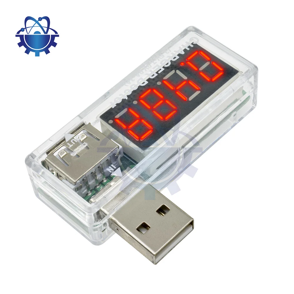 DC 3.3-7.5V Digital USB Mobile Power Charging Current Voltage Tester Meter Mini USB Charger Voltmeter Ammeter Turn Transparent