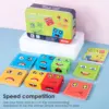 Kids Educational Game Montessori Toy Expression Puzzle Face Change Cube Wood Building Blocks Educational BoardFamily Party Toys 1