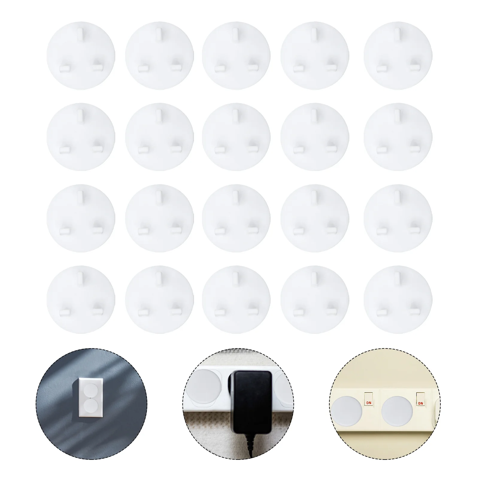 20 Pcs Plug Socket Protection Cover Child Covers Electric Abs Sockets Corner Protectors Safety