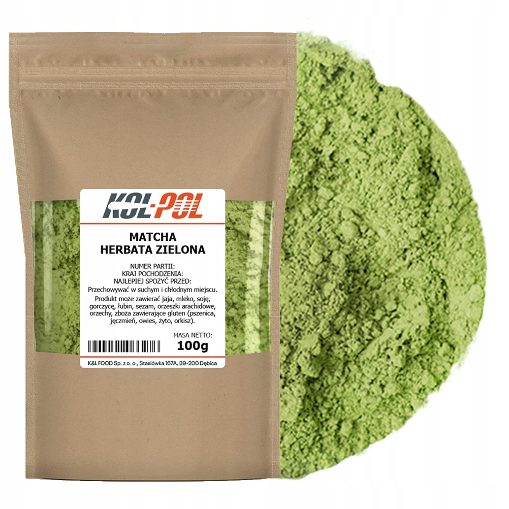 MATCHA ZIELONA HERBATA 100g Codzienna sproszkowana naturalna jakość Kol-Pol