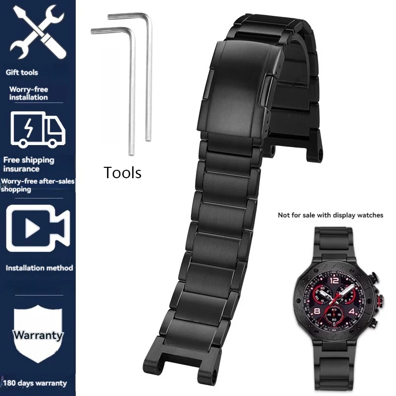 Correa de reloj de aleación de titanio para hombre Tissot T141.417A Racing Series Correa de reloj de cadena de metal macizo serie T141