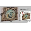 36*50.8cm Paper Jigsaw Puzzle 500pcs Astronomical Clock Street Scenery Landscape Painting Creative Stress Relief Christmas Gifts 4