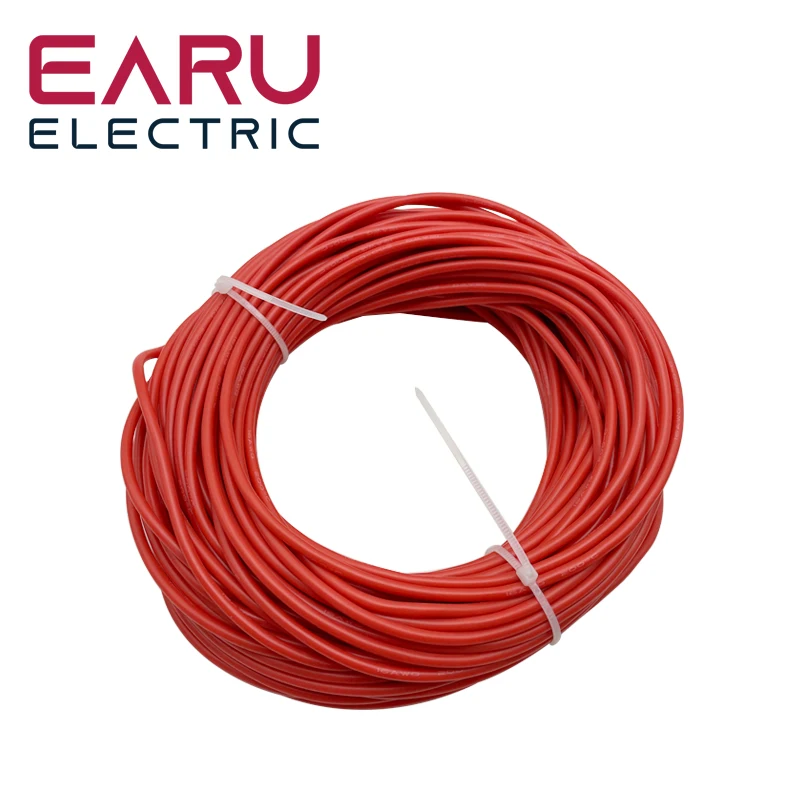 10 Meters/partij Hittebestendig Zachte Elektrische Silicone Draad Kabel 8 10 12 14 16 18 20 22 24 26 28 30 Awg 5M Rood En 5M Zwarte Kleur