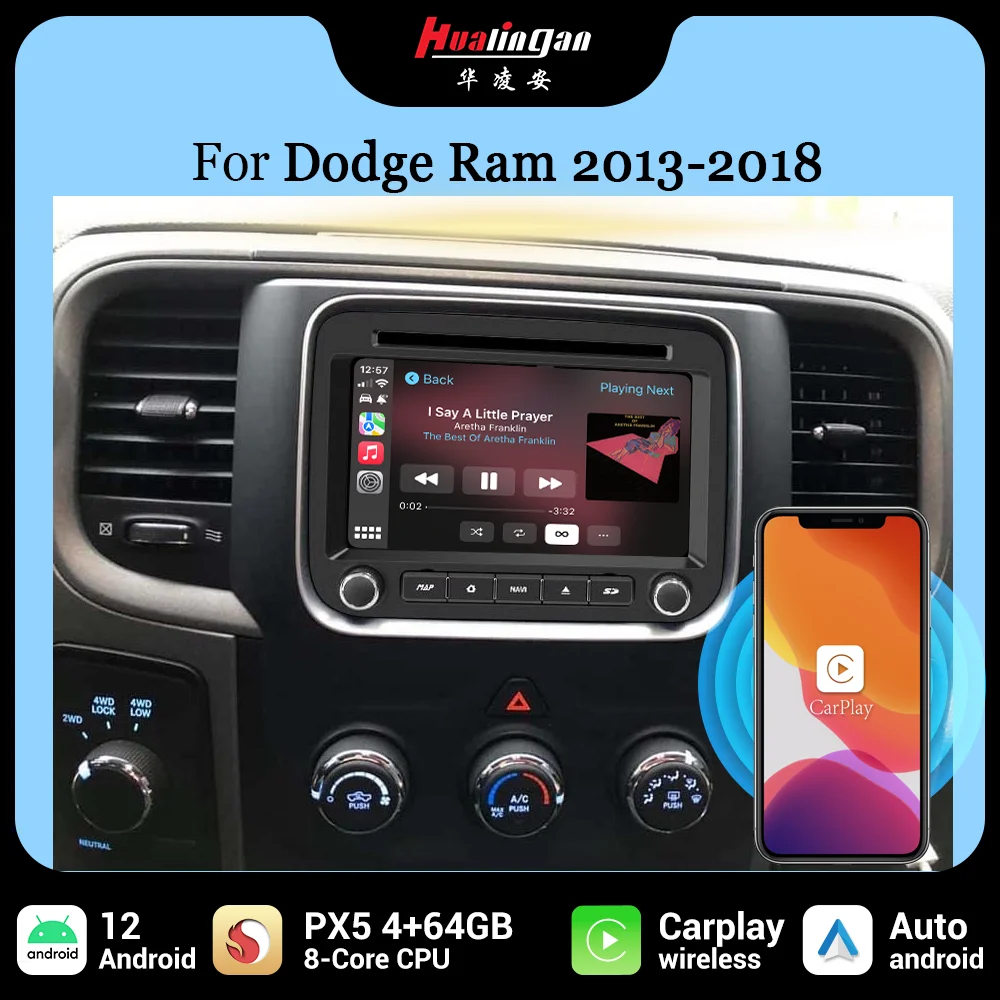 Stereo Per Dodge Ram 1500 Touch Screen Radio 2500 2500 4500 Aggiornamento 7 "Apple Carplay Mirroring Android Auto Car Dvd Player Wifi