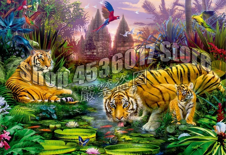 

Алмазная 5D картина с тиграми, лес, сделай сам, по номерам, полная вышивка, мозаика, вышивка крестиком, блестящая картина