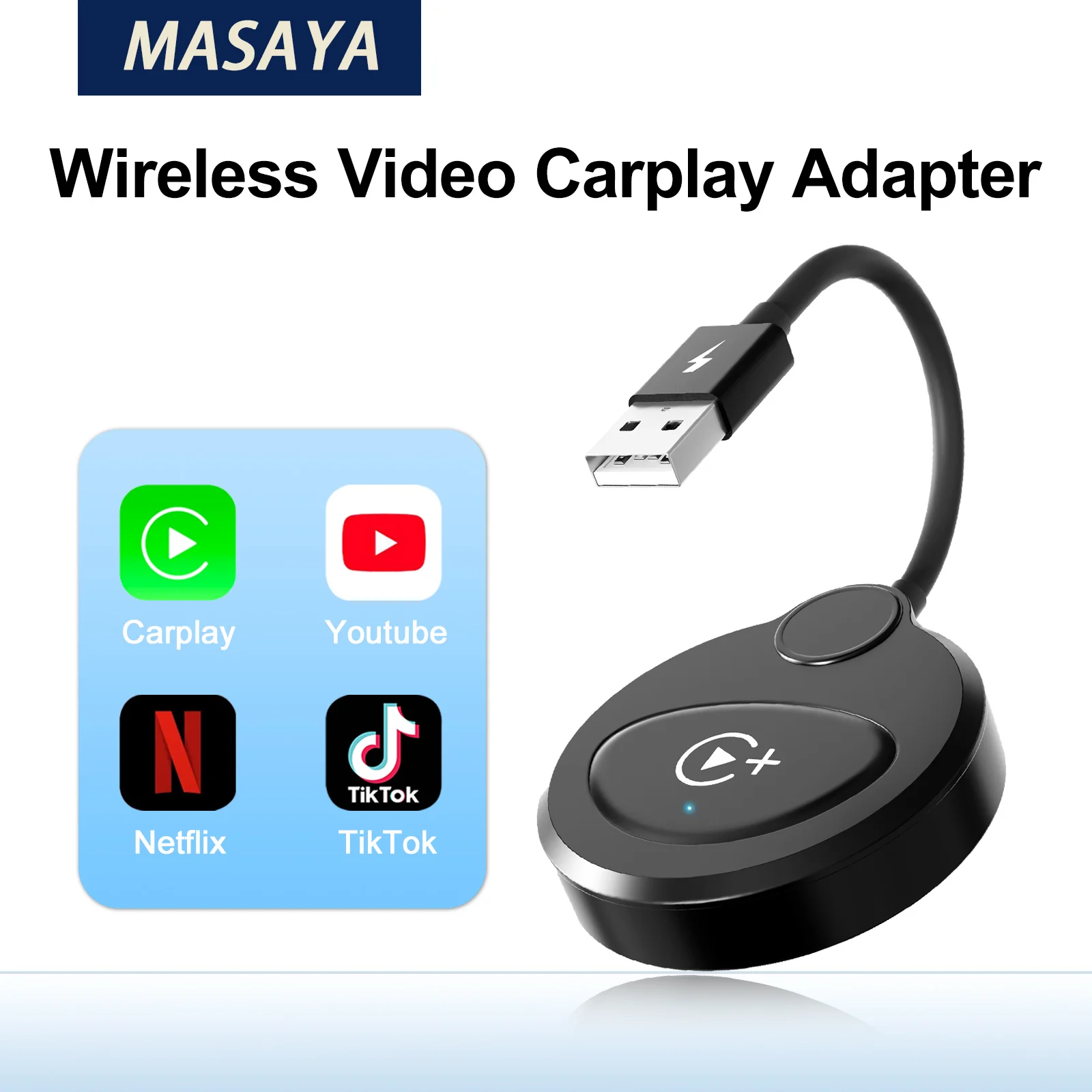 Wireless Video CarPlay Adapter With Netflix/YouTube/Tiktok For OEM Wired CarPlay Cars wireless adapter