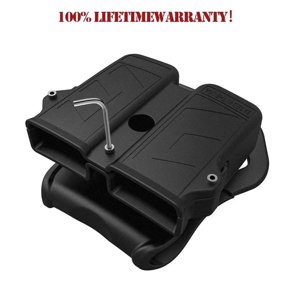 Magazine Pouch MAGORUI Universal Double Mag Holder For 9mm 10mm .40 .45 Double Stack Mag Pistol Magazine Holster Pouch Hand Gun Carrier