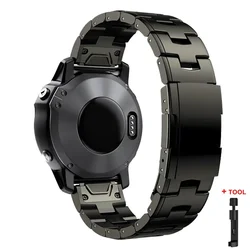 Premium Titanium Metal Quick Fit Watch Band - 22/26mm - 26mm (Titanium gray - Tool)
