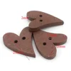 50PCS Wooden Heart Buttons for Handmade Girl Clothing DIY Decor Scrapbooking Needlework Craft Sewing Wood Button Accessories 2
