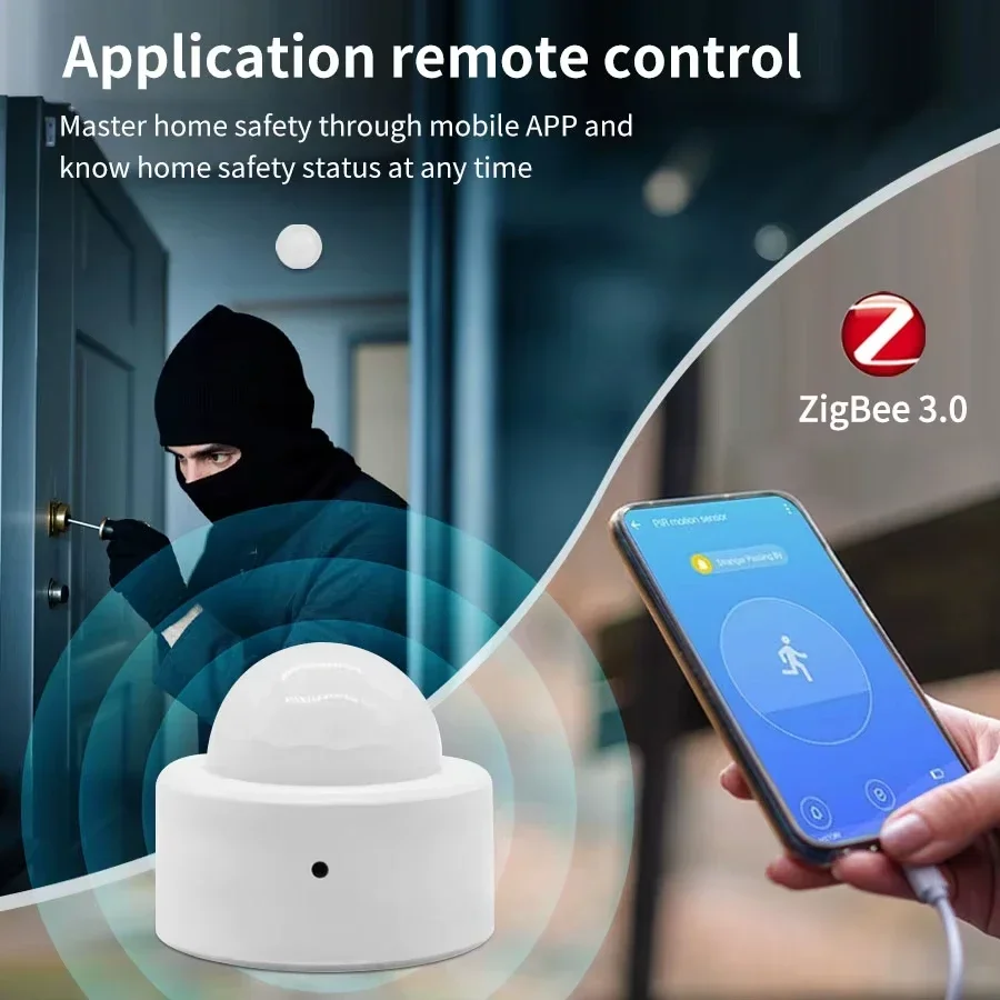 Tuya Zigbee 3.0 PIR Motion Sensor Infrared Smart Sensor Wireless Home Security Alarm System with Alexa Google Home Smart Life