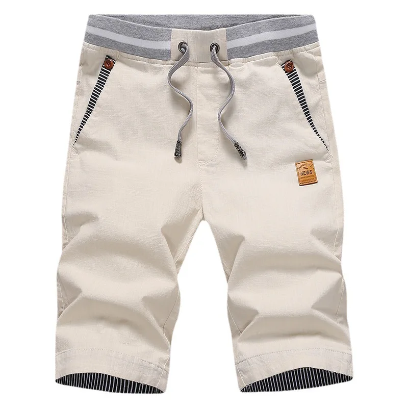 New 2024 Men Fashion Cotton Shorts Hot summer style shorts Men's pure color shorts Beach shorts Men's trousers 5