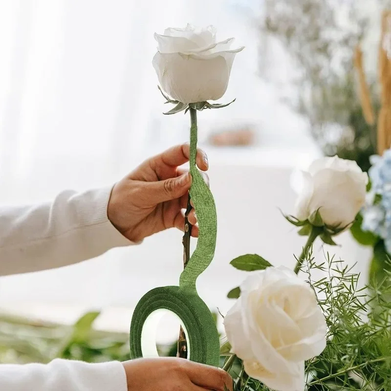 Floral Tapes Self-adhesive Floral Paper Tapes Bouquet Stem Green Floriculture Tape Stamen Wrapping Florist DIY Artificial Flower Supplies