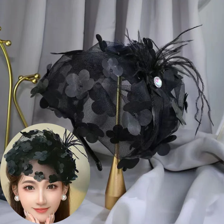 Vogelkäfig-Schleier, weißes Stirnband für Braut, russischer Tüll, Fascinator, Gesichtsnetz, Maske, Haarschmuck, Hochzeitsaccessoire, kurzer Rougeschleier – Detail 8