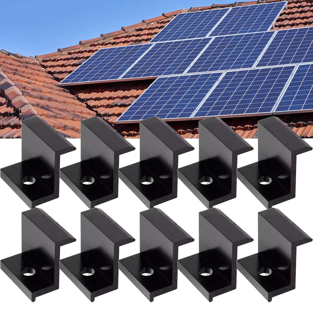 Solar Panel Clamps 10pcs PV Solar Panel Mount End Clamp Aluminum Alloy For 30mm Frame Corrosion Resistance PV Solar End Clamps Power Parts