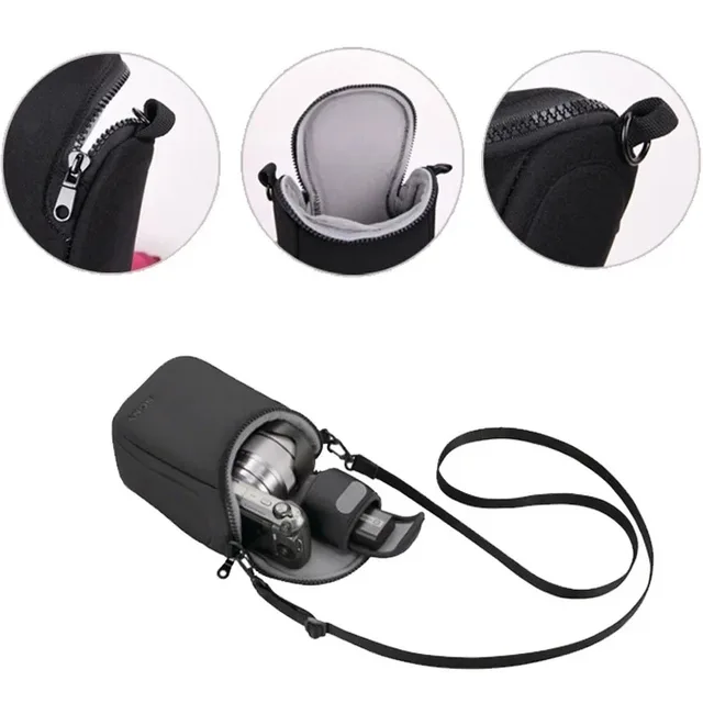 Neoprene Camera Bag Inner Case For Sony ZVE10 ZV-E10 II A6400 A6300 A6100 A6000 A5100 A5000 NEX-6 NEX-7 w/16-50mm Lens RX1 RX1R