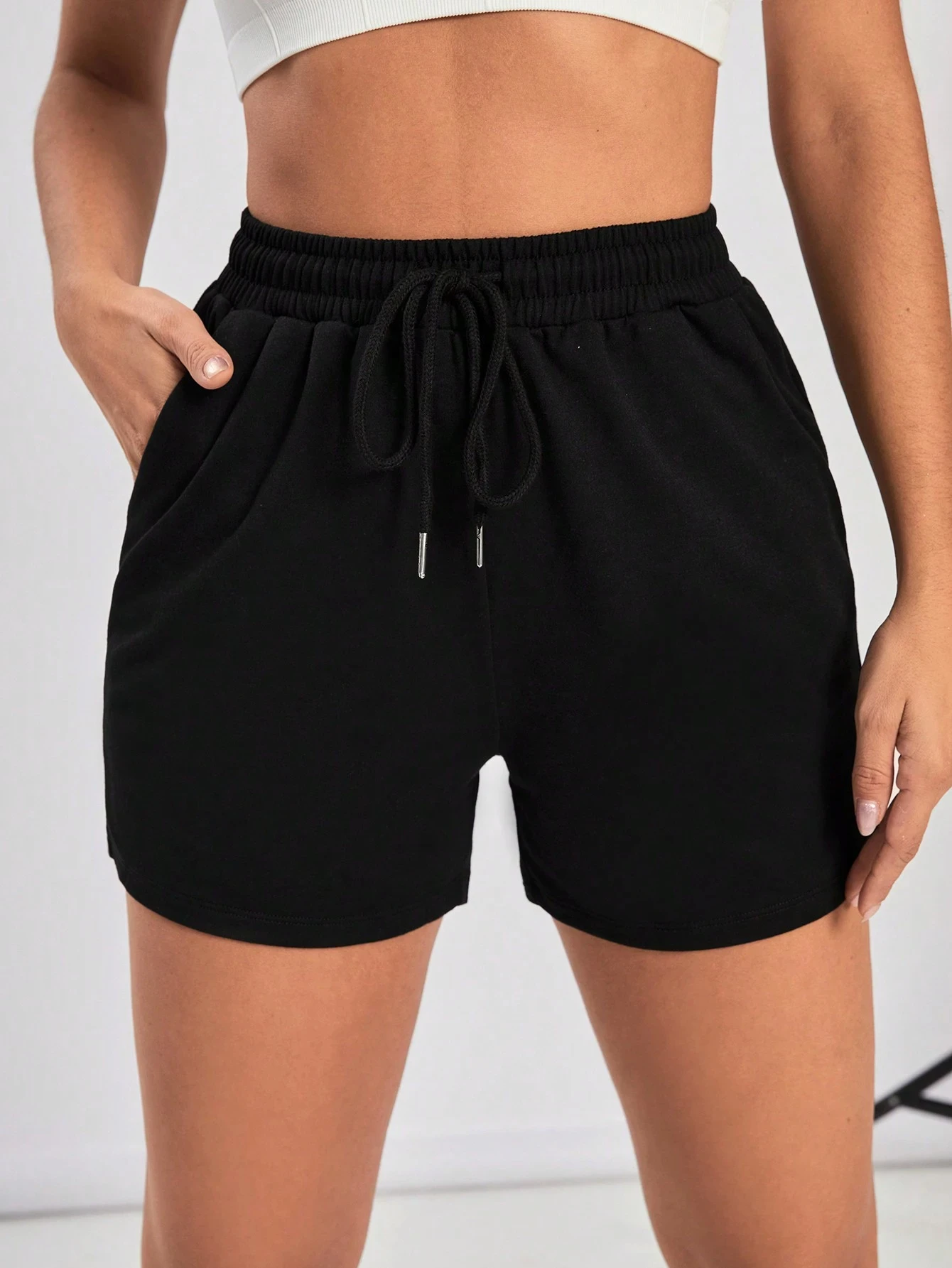 Shorts de sport d'été pour femmes avec cordon de serrage à la taille - Shorts décontractés, confortables, amples et élégants - Shorts de yoga pour femmes