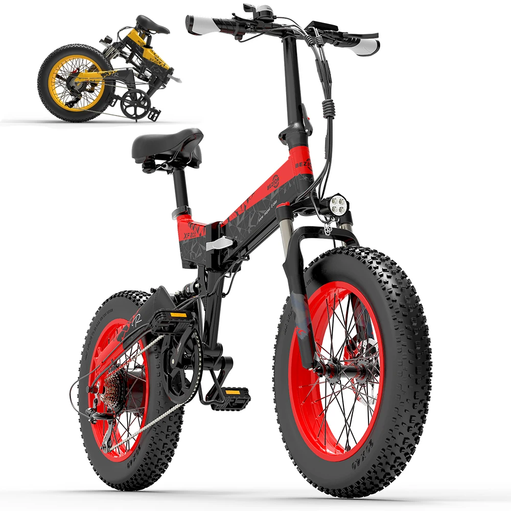 

BEZIOR-Foldable Electric Bike with Fat Tire, Hydraulic Disc Brake, Off Road E-Bike, 48V, 1000W, 15Ah, 20*4.0, XF200