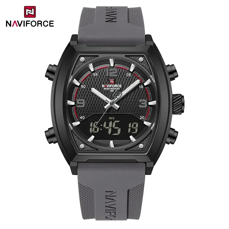 NAVIFORCE Men's Military Sports Watch - Dual Time Display, Water Resistant Outdoors Wristwatch