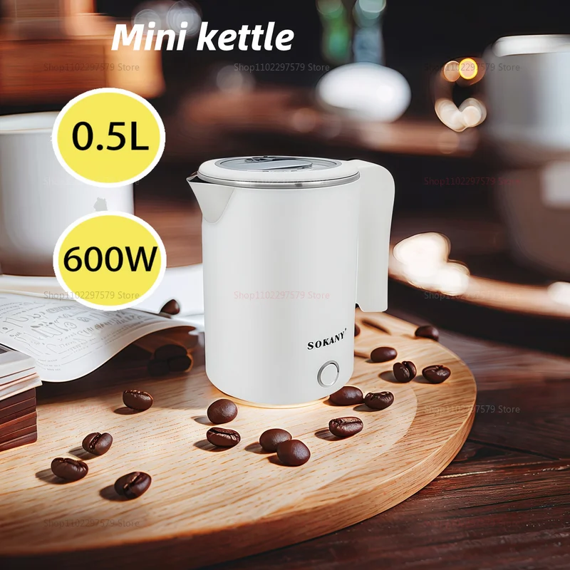 Travel Electric Kettle 500ML Stainless Steel Portable Water Boiler For Tea Coffee Heating Hotel Family Kitchen Smart Kettle