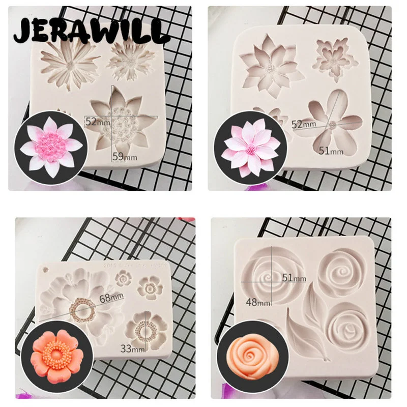 

3D Rose Flower Resin Cake Silicone Mold, DIY Chocolate Cake Decorating Tools, Silicone Mould, Fondant Baking Accessories