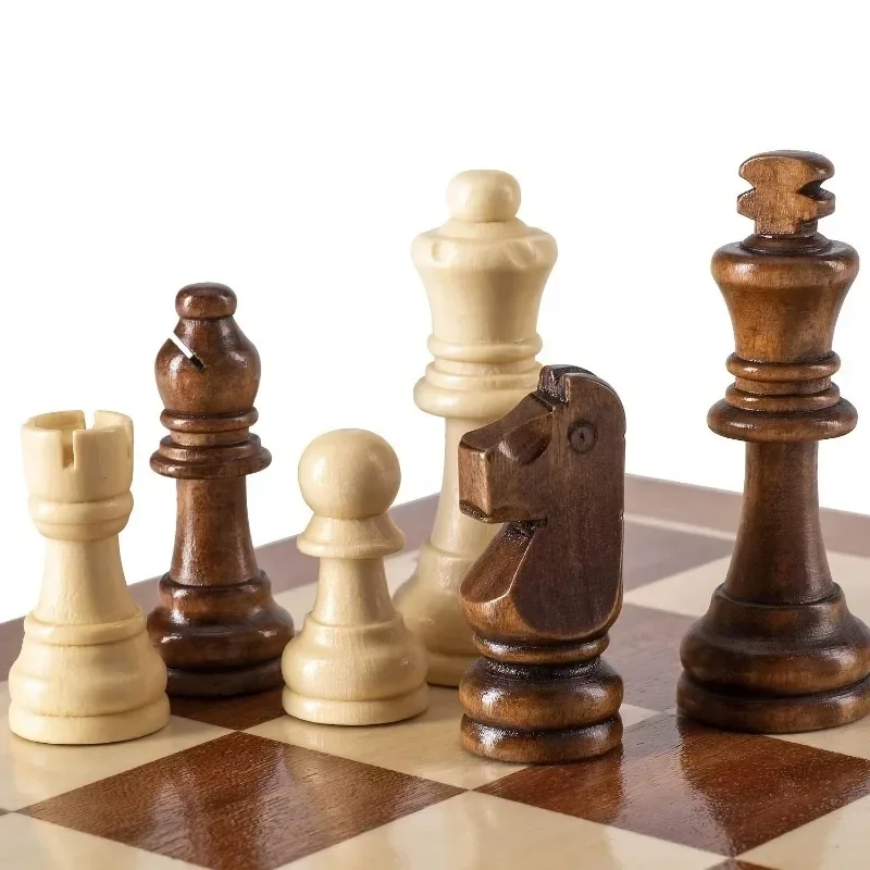 32 Pieses Wooden Chess Standard Tournamen Staunton Wood Chessmen 8cm King Height Chess Pieces Only No Board wooden chess chess pieces