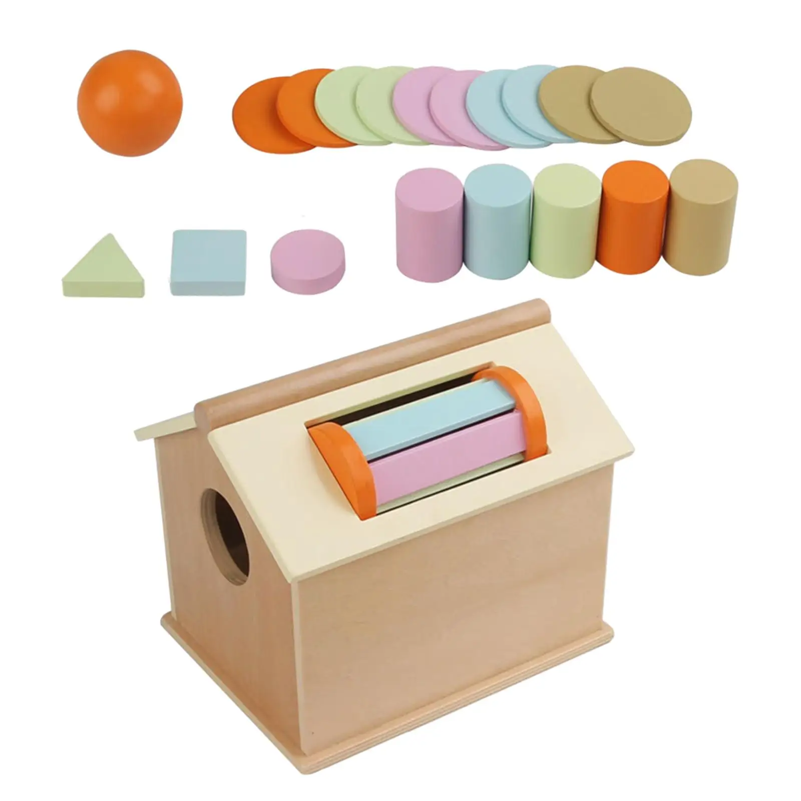 

Montessori Toys Educational Toys Ball Coin Drop Toy House Shape Sorter Wooden Toys for Children 6-12 Months Kids Baby Girls Boys