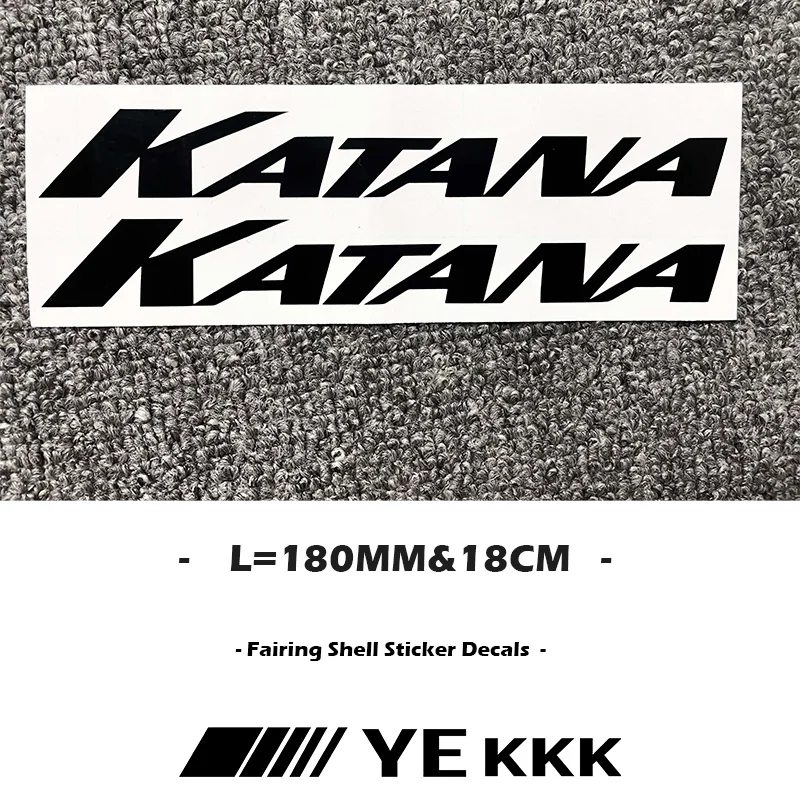 2X 180Mm Moto Carenatura Shell Hub Head Shell Serbatoio Carburante Adesivo Decalcomania Bianco Nero Per Katana 1000 400S