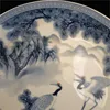 Blue And White Porcelain Pine Crane Porcelain Plate Antique Porcelain Feng Shui Home Decoration Decorative Plate Ornament ZF276 1