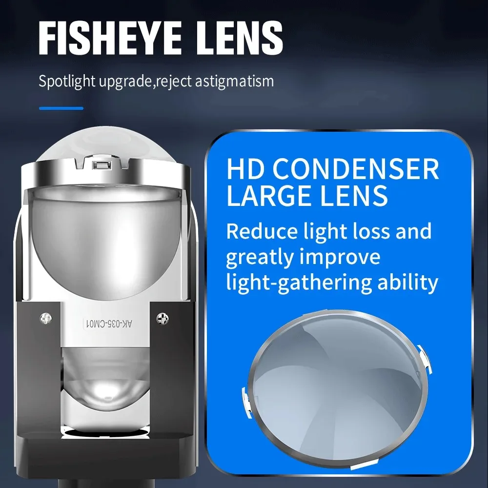 H4 Led Lens Y2 H4 LED Mini Projector Lens 110W Bright Headlight Bulb 6000k White