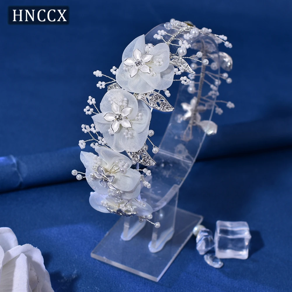 

HNCCX Flower Wedding Headpiece For Brides Shiny Rhinestone Bridal Headband Elegant Women Hair Accessories Bridesmaid Tiara CP274