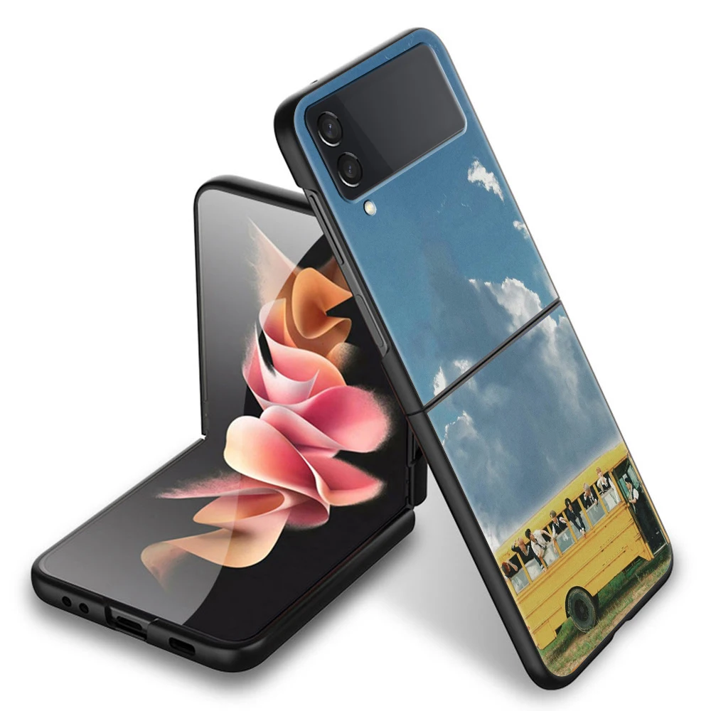 case for galaxy z flip3 ateez Cover for Samsung Galaxy Z Flip Flip3 5G Black Phone Case Shell Hard Fundas Coque Capa samsung z flip3 case
