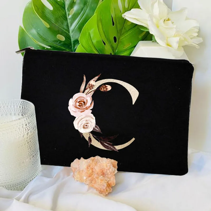 Women Cosmetic Bag Bridesmaid MakeUp Case Beauty Toiletries Travel Organizer Wash Storage Pouch Wedding Party Bride Pencil Case 4