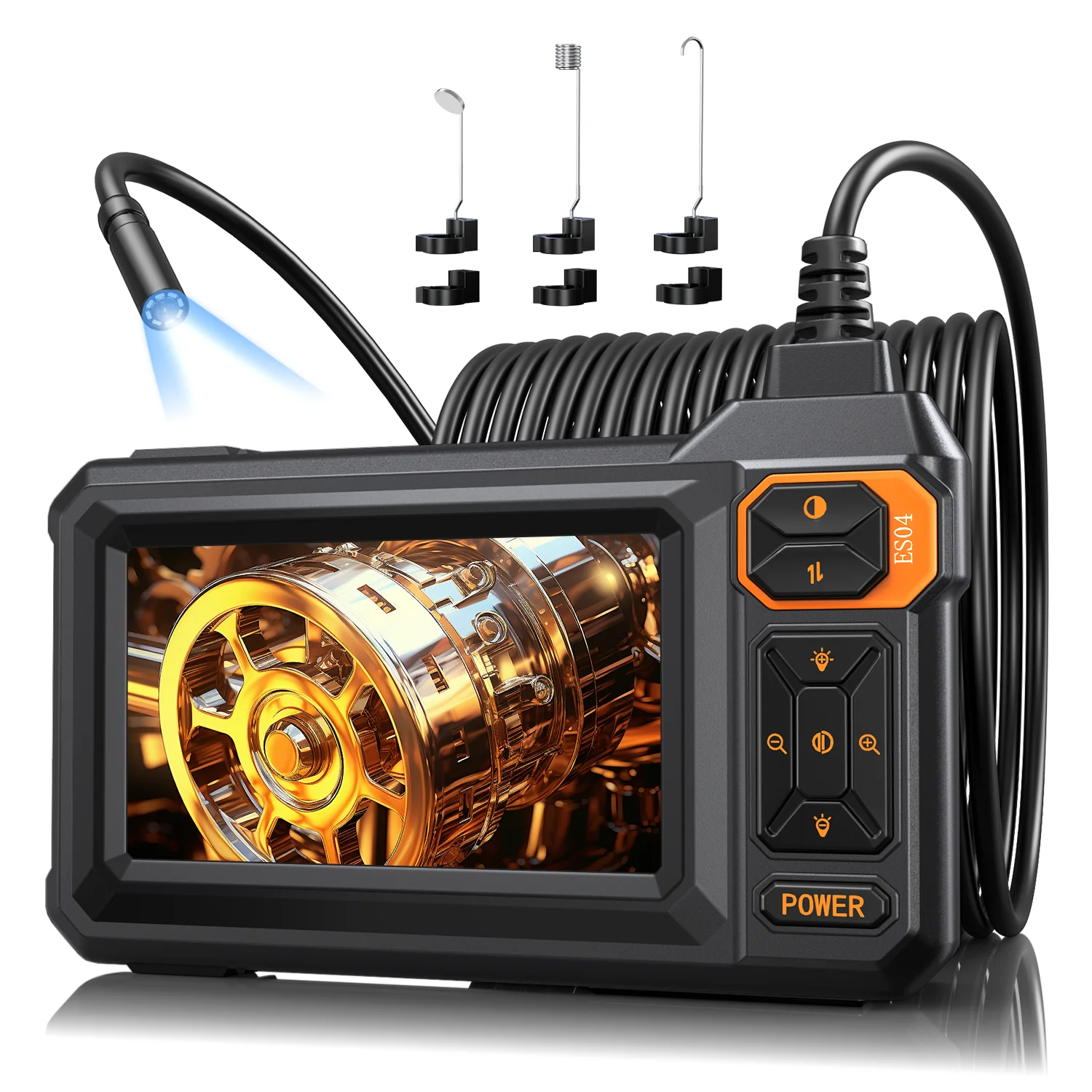 Industrial Endoscope Camera 8mm HD1080P 4.3inch IPS Screen 16.5TF Pipe Inspection Camera For Car Repair IP67 Waterproof 8 LEDS inspection camera mini endoscope camera