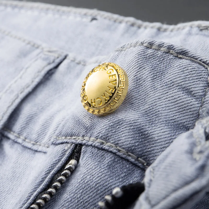 High-End Affordable Luxury Jeans Men's 2024 New Fashion Trendy Slim Straight Summer Thin Stretch Business Casual Pants