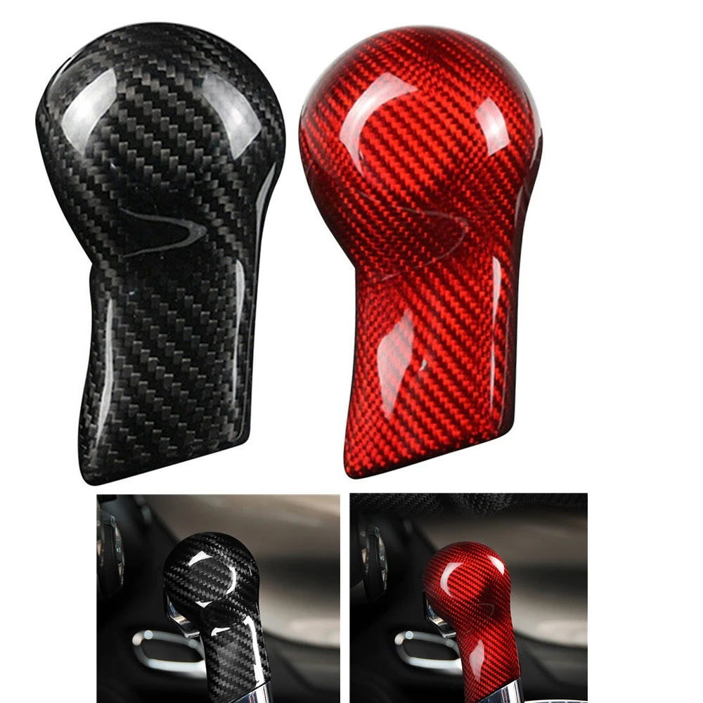 

For Chevrolet Camaro 2010-2015 Gear Head Shift Knob Cover Trim Real Carbon Fiber Red Black Handknob Caps