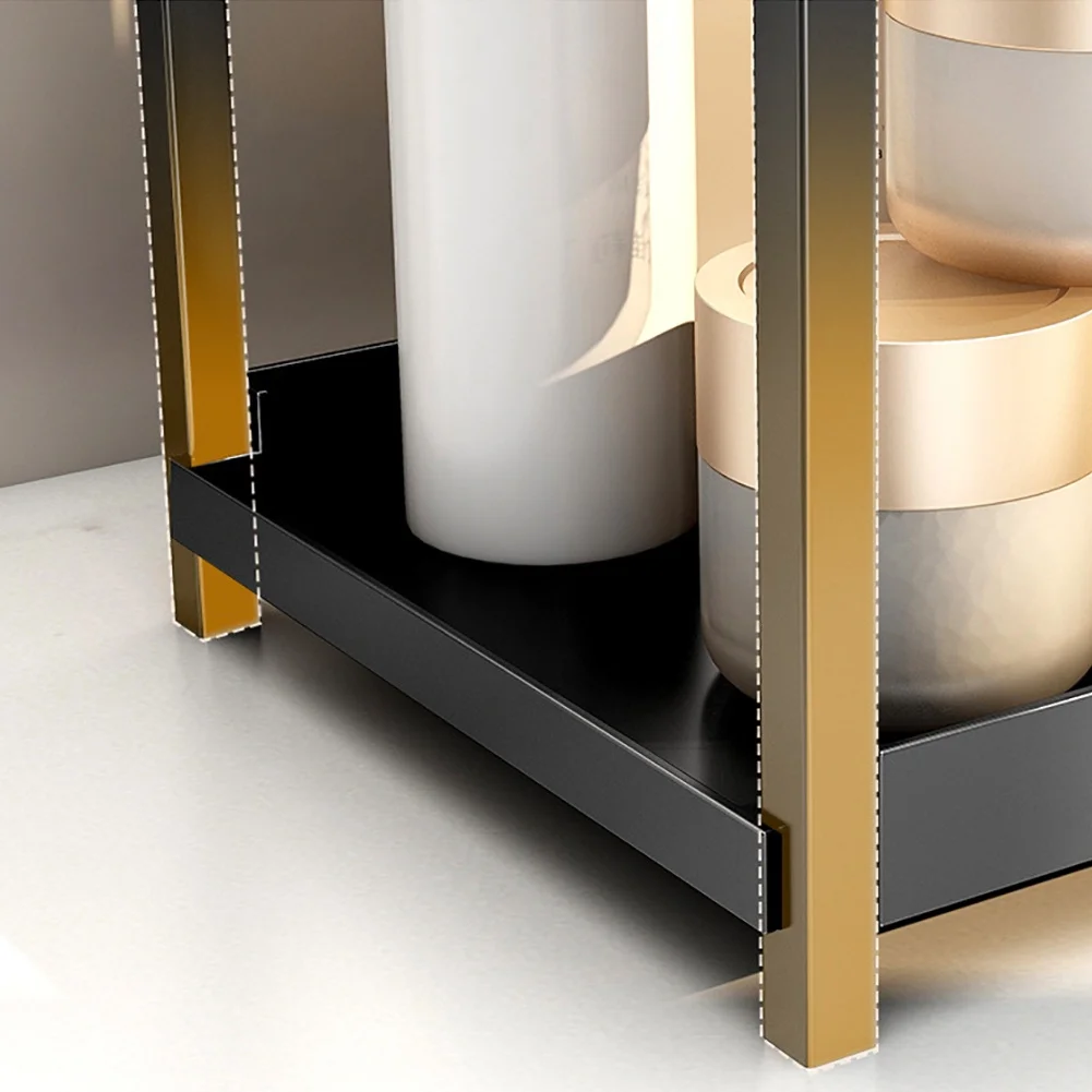 2-stufiges Küchenthekenregal, Badezimmer-Arbeitsplatten-Organizer, Arbeitsplatten-Aufbewahrungsregal für Wohnzimmer, Schlafzimmer, Schminktisch – Detail 5