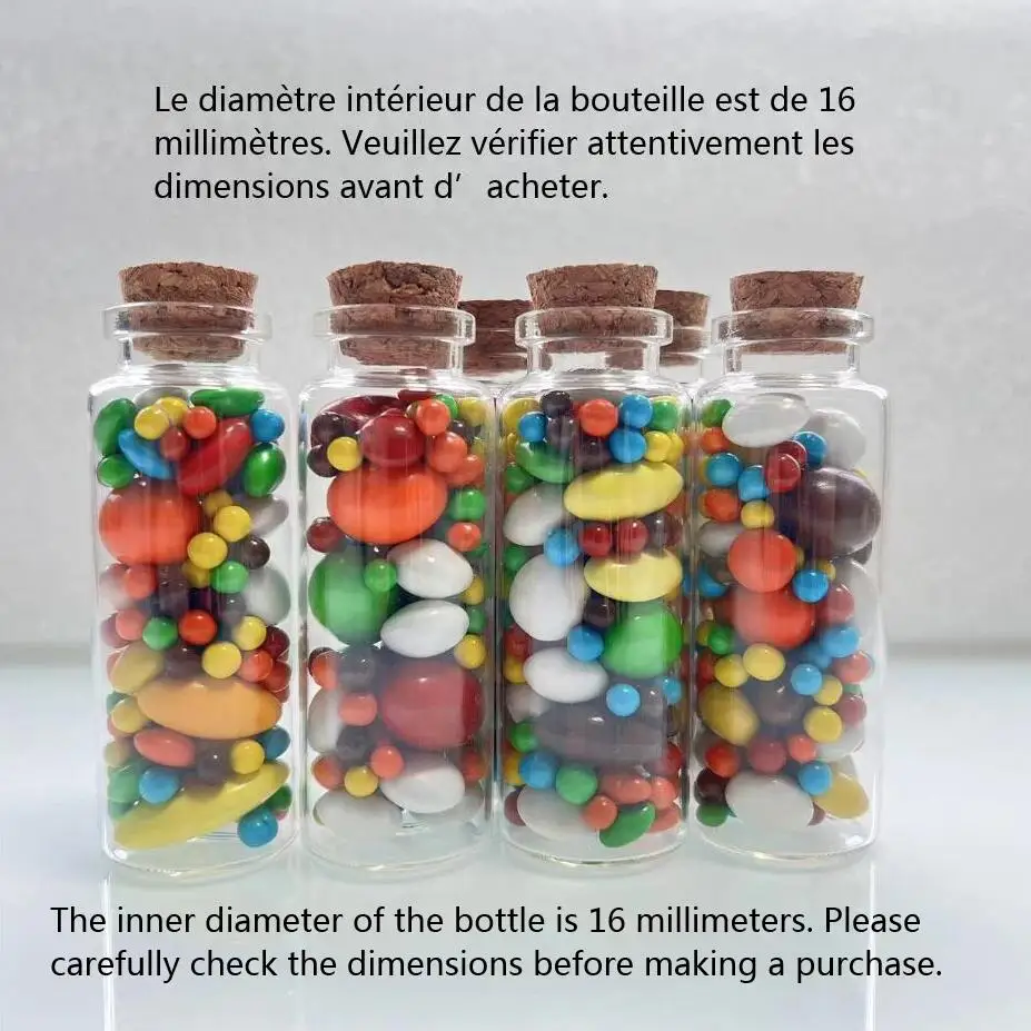 Glass Test Tube 16*30*80mm 40ml Glass Bottles Stopper Crafts Jars Small Transparent Empty DIY Wishing Bottle Cork Gift