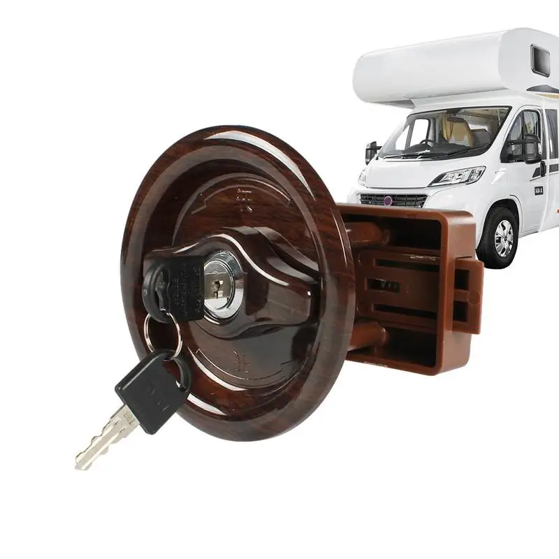 

RV Toilet Bathroom Door Lock With 2 Key For Caravan Motorhome Truck Yacht Trailer Car Accessories For Door Thickness 24-45mm