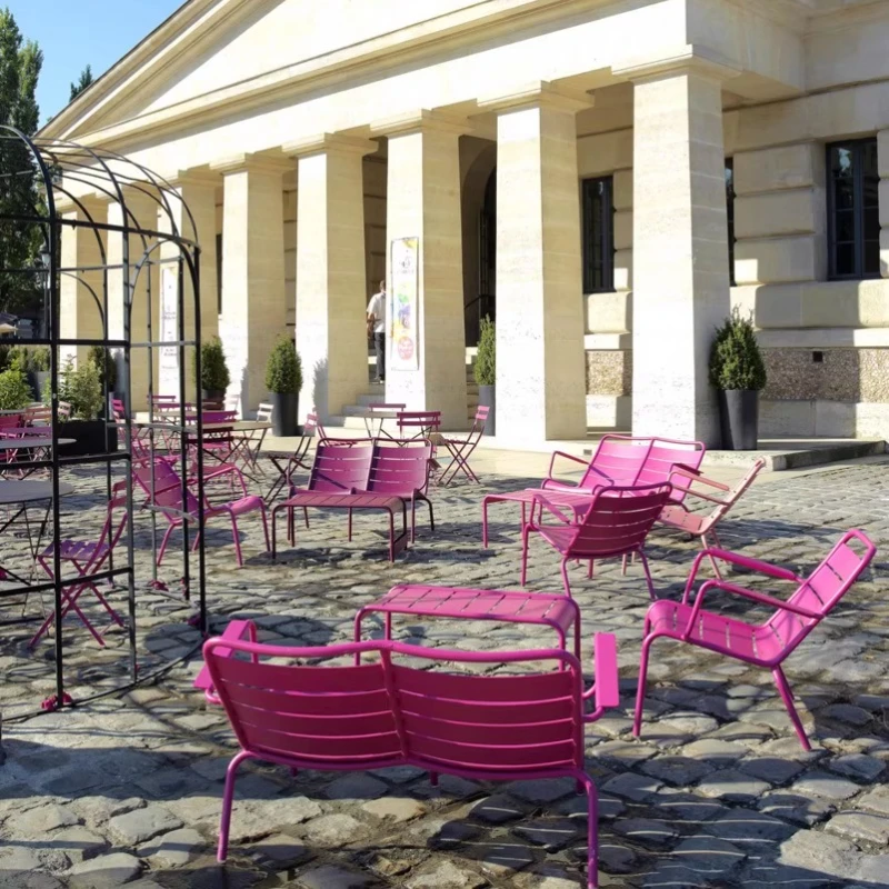 Outdoor Table and Chair Set Premium Patio Lounge Garden Terrace Villa Hotel Iron Relaxing Furniture Backyard Seating Combination