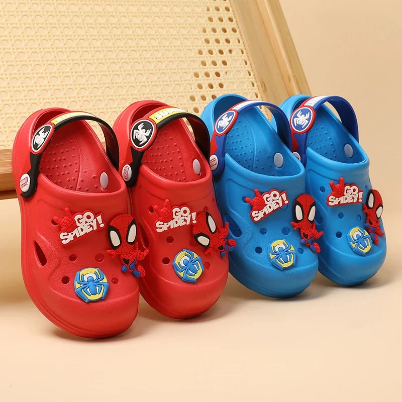 Disney Children's Hole Slipper Summer Boy Fashion Cartoon Spiderman Sandals Kids Beach Shoes Soft Bottom Toddler Home