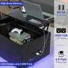 Lift Top Coffee Table with USB Ports LED Lights Storage Drawer Modern Design Rectangular Center Table Adjustable Height Indoor 5
