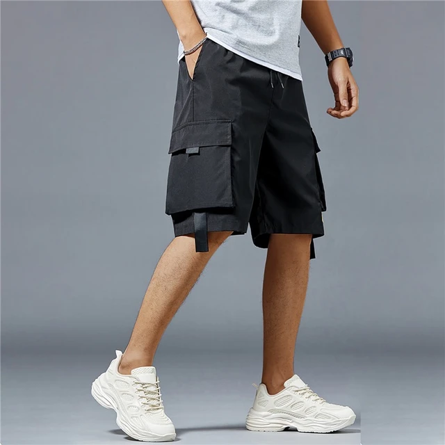 2023 Summer Blue Purple Yellow Black Cargo Shorts Men Harajuku Techwear Hip  Hop Short Pants Side Drawstring Multi Pockets - AliExpress