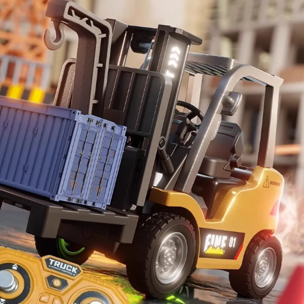 Full Proportion Remote Control Forklift 2.4g Remote Variable Speed Mini Forklift Sound Effects Alloy Material Rc Forklift