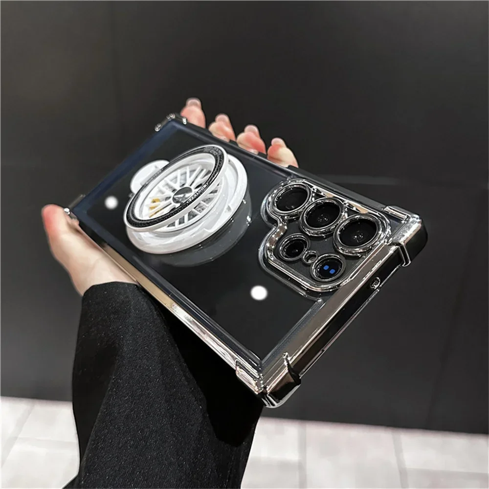 Shockproof Airbags Armor Magnetic Transparent Phone Case