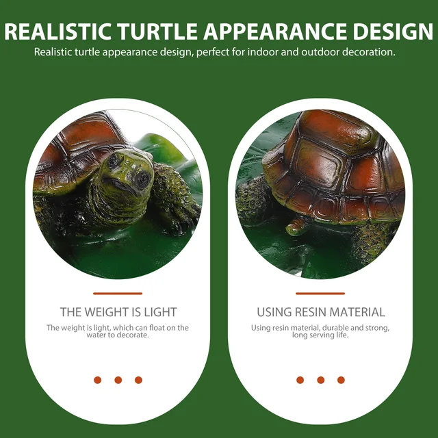 Medence Dekoráció Teknős Lótusz Levél Dísz Gyanta Kézműves Szimuláció Figura Szökőkút Úszó Tó - Image 2