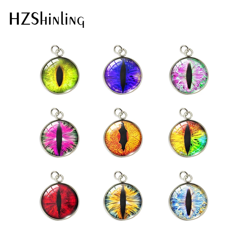 

2023 New Fashion Colorful Dragon Eyes Jewelry Round Glass Dome Pendant Handmade 14mm 20mm Charms Pendants