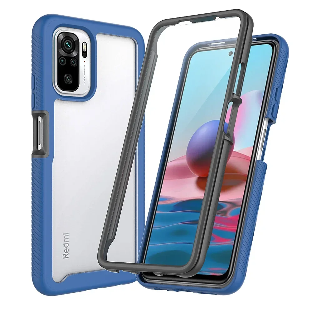 Premium 360° Shockproof Hybrid TPU/PC Case with Built-in Screen Protector - Crystal Clear
