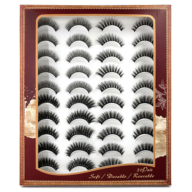 5/8/10/20 Pairs 3D Mink Lashes Natural False Eyelashes Dramatic Fluffy Soft Wispy Volume Cross Reusable Fake Eyelash  MaKeup