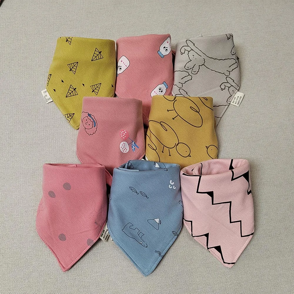 8 Pieces Baby Bibs Bandana Triangle Cotton Soft Infant Feeding Burp Cloth Newborn Teething Slaiva Towel Boy Girl Accessories 6