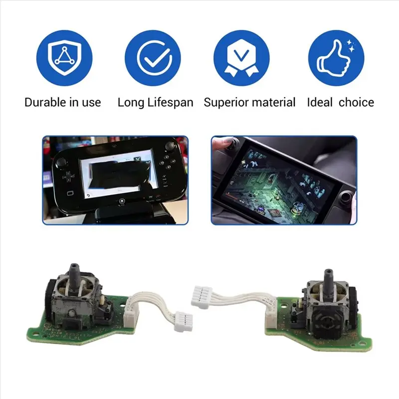 WII U PAD 게임 콘솔 3D 조이스틱 교체 부품용 A25P 와이어 연결형 1개(오른쪽)